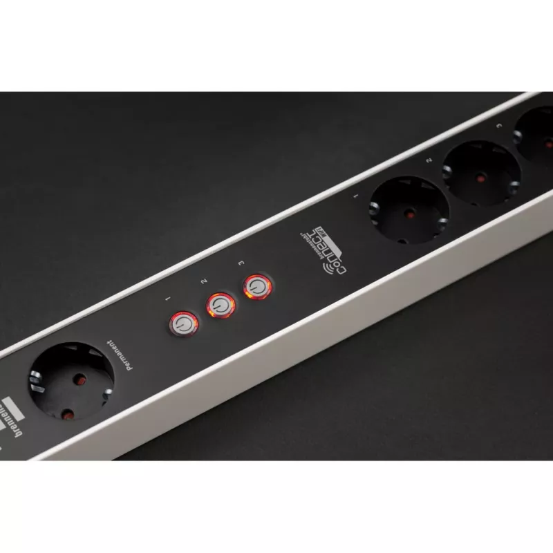 Brennenstuhl Connect Ecolor WLAN Smart Power Strip 4-Way (White/Black, 1,5 m Cable, Voice Control, Timer, App)