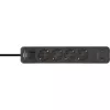 Brennenstuhl Ecolor prailgintuvas 4 kištukiniai lizdai su 2x USB-C, 1x USB-A, 1,5 m kabeliu, apsauginiu jungikliu, juoda/antracitas