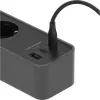 Brennenstuhl Ecolor prailgintuvas 4 kištukiniai lizdai su 2x USB-C, 1x USB-A, 1,5 m kabeliu, apsauginiu jungikliu, juoda/antracitas