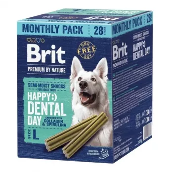 BRIT Premium by Nature Dog Dental Snacks L – Vištienos skonio dantų kramtukai didelių veislių šunims, 28 vnt.
