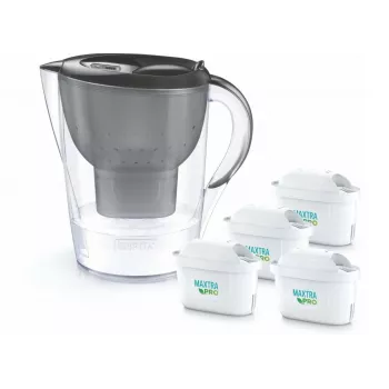 Brita Marella+ vandens filtro ąsotis su 4 Maxtra Pro Power kasetėmis, 2,4 l, grafitas