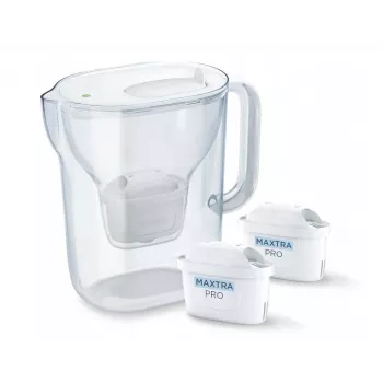 Brita Style Essential+ vandens filtro ąsotis su 2 MaxtraPro PP kasetėmis (2,4 l, balta)