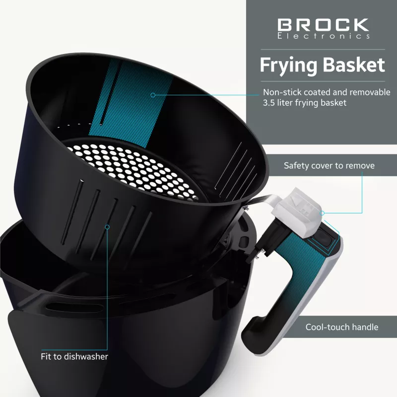 Brock AFD 3502 BK karšto oro fritiūrė 3,5L 1200W juoda