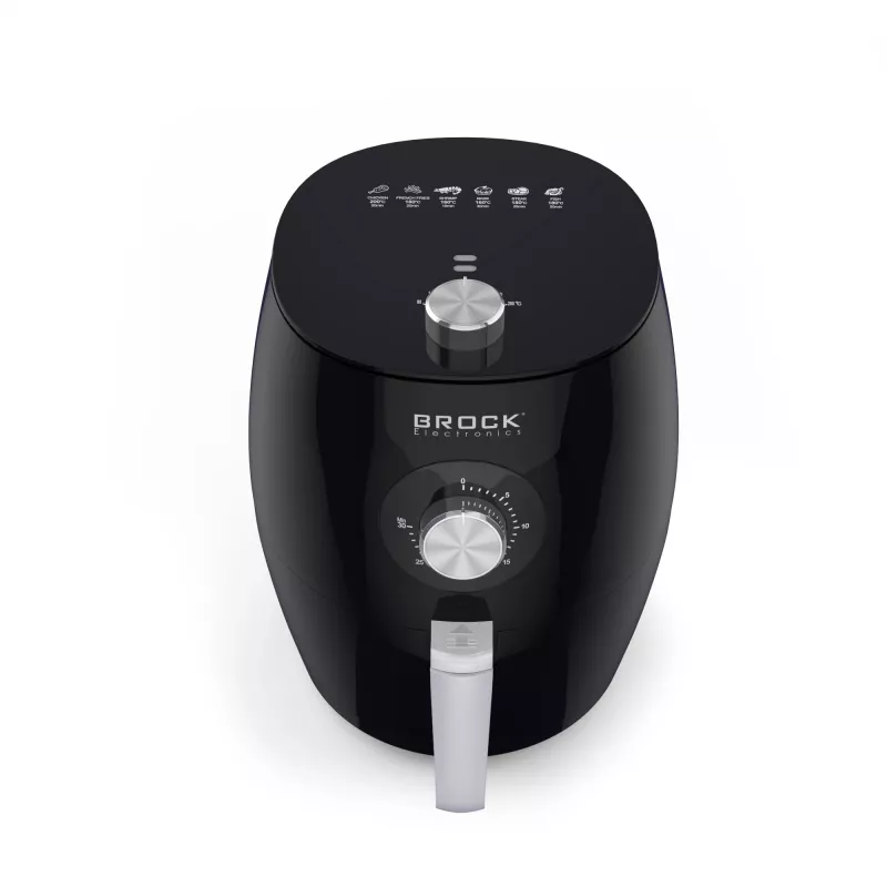 Brock AFM 3501 BK oro gruzdintuvė 3,5L 1300-1500W juoda skaitmeninė su krepšeliu
