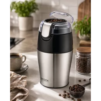 Brock CG 4050 SS nerūdijančio plieno kavos malūnėlis su peiliukais, 150W, 70g, impulsinis režimas