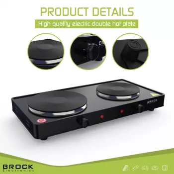 Brock EP 200 BK elektrinis virdulys – 1,7 l, 2200 W, dvigubos sienelės, juodas