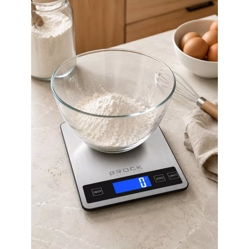 Brock SKS 1008 Didelė skaitmeninė virtuvinė svarstyklė su LED ekranu