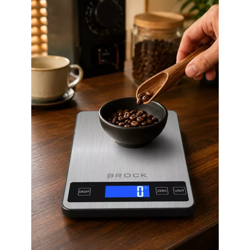 Brock SKS 1008 Didelė skaitmeninė virtuvinė svarstyklė su LED ekranu