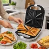 Brock SSM 3008 WH 8 griežinėlių XXL sumuštinių keptuvė, 1400W, nepridegančios trikampės plokštės, karščiui atspari rankena, apsauginis užraktas, vertikalus laikymas, balta
