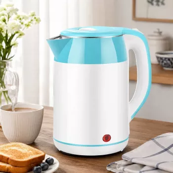 Brock WK 5521 WH elektrinis virdulys 1,8L 1500W baltas/mėlynas su 360° pagrindu