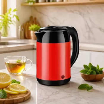 Brock WK 5522 RD elektrinis virdulys 1,8 l, 1500 W, juodas/raudonas su 360° pagrindu