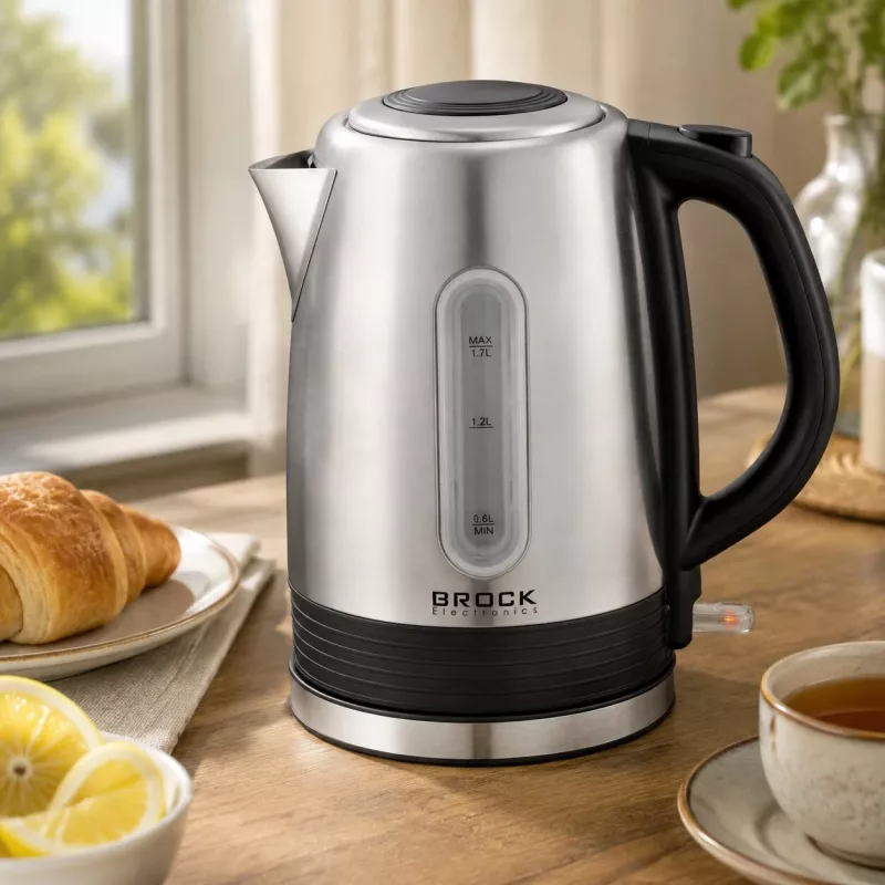 Brock WK 9903 SS elektrinis virdulys 1,7L 2200W juodas/nerūdijančio plieno su 360° pagrindu