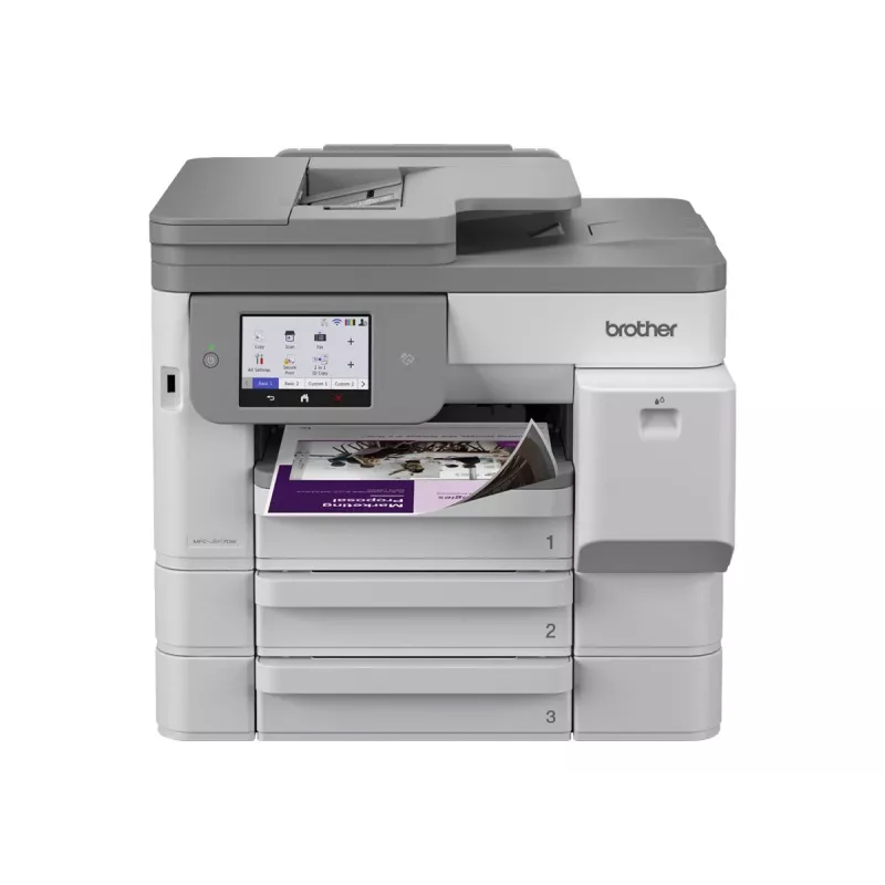 Brother MFC-J5117DW A3 spalvotas rašalinis daugiafunkcis spausdintuvas (spausdinimas, kopijavimas, skenavimas, faksas, dvipusis spausdinimas, Wi-Fi, Ethernet, USB, 250 lapų padėklas, 50 lapų ADF, jutiklinis ekranas, baltas)