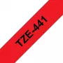 Brother TZe-441 laminuota etikečių juosta 18mm raudona su juodu tekstu 8m