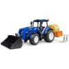 BRUDER New Holland T5.120 traktorius su priekiniu krautuvu, krovimo dėže ir šakėmis 1:16