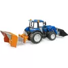 BRUDER New Holland T5.120 traktorius su priekiniu krautuvu, krovimo dėže ir šakėmis 1:16