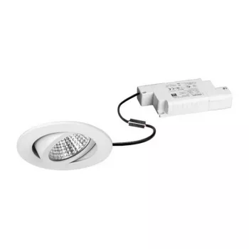 Brumberg 39353073 DAMITA LED lubinis prožektorius apvalus baltas 6W 230V IP65 pasukamas fazinis reguliuojamas 3000K šilta balta