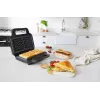 BRV VST098X 3-in-1 sumuštinių, vaflių ir grotelių keptuvė, 850 W, DuraCeramic nelipniomis plokštelėmis, juoda/sidabrinė