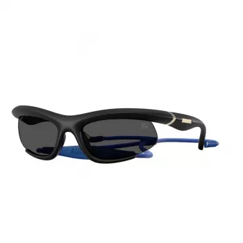 Burberry BE4462-345287 Moteriški akiniai nuo saulės Geometriniai Skaidrūs pilki acetatiniai rėmeliai Tamsiai pilki lęšiai 64/20/125 mm