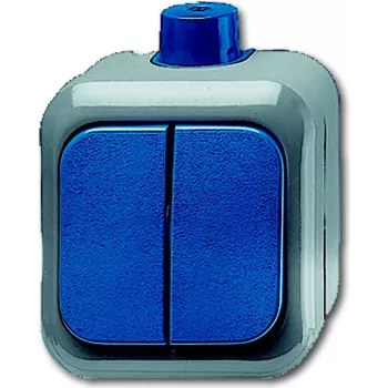 Busch-Jaeger 1084-0-0839 perjungiklio įdėklas, 1-polio perjungiamasis, 10 AX, 250 V, įleidžiamas, mėlynas/pilkas