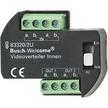 Busch-Jaeger 2CKA008300A0042 vaizdo skirstytuvas Busch-Welcome durų komunikacijos sistemai, DIN bėgio montavimas, 4 išėjimai
