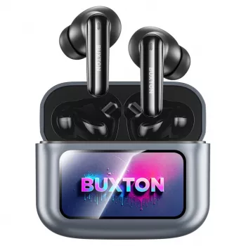 Buxton BTW 9600 belaidės ausinės per ausį su aktyviu triukšmo slopinimu, Bluetooth 5.3, 30h baterija, juodos spalvos