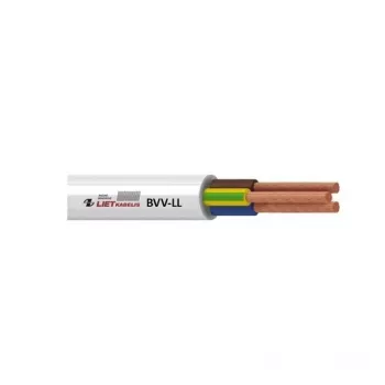 BVV-LL 3-Core 1.5mm² Balta PVC Fixed Wiring Cable 25m Roll