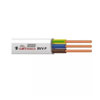 BVV-P 2x1.5 mm² Plokščias maitinimo kabelis 100 m Baltas