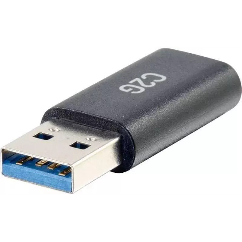 C2G USB C į USB adapteris – SuperSpeed USB adapteris – 5Gbps – USB-C moteriškas į USB-A vyrišką – USB 3.0 – Lietas – Juodas
