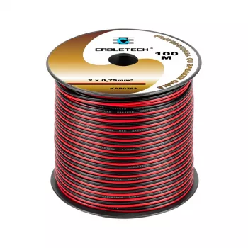 CABLETECH Garsiakalbių kabelis 0,75 mm juodai raudonas