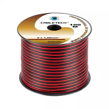 CABLETECH Garsiakalbių laidas 1.0mm Juoda-Raudona