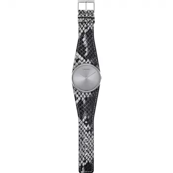 CALVIN KLEIN K5V231Q4 Moteriškas Laikrodis 39mm Kvarcinis Nerūdijantis Plienas Rožinis Auksas PVD Oda Juoda