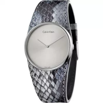 CALVIN KLEIN K5V231Q4 Moteriškas Laikrodis 39mm Kvarcinis Nerūdijantis Plienas Rožinis Auksas PVD Oda Juoda