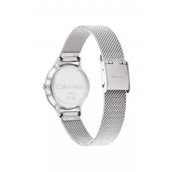 CALVIN KLEIN Moteriškas Laikrodis 25200058 28mm Sidabrinis Nerūdijančio Plieno Tinklelis