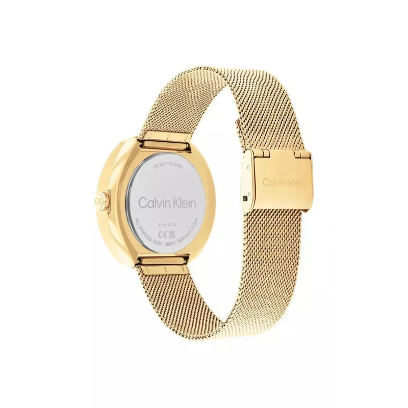 CALVIN KLEIN Moteriškas Laikrodis Minimal Extension 25200339 38,5 mm Sidabrinis Nerūdijančio Plieno Tinklelis