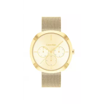 CALVIN KLEIN Moteriškas Laikrodis Minimal Extension 25200339 38,5 mm Sidabrinis Nerūdijančio Plieno Tinklelis