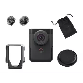 Canon PowerShot V10 juodas vlogų rinkinys 4K UHD 1 colio CMOS kamera su mini trikojės rankena