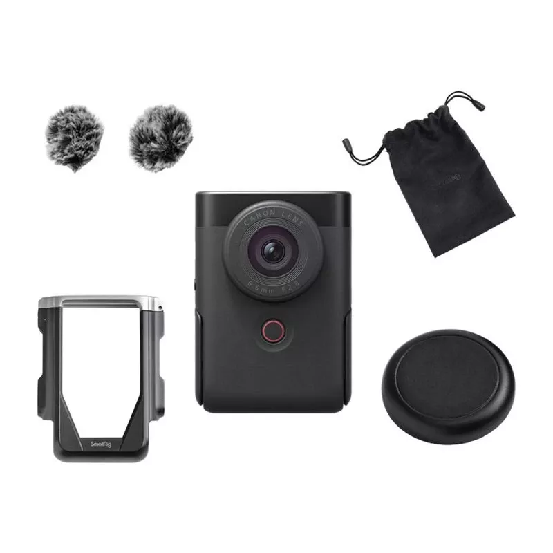 Canon PowerShot V10 juodas vlogų rinkinys 4K UHD 1 colio CMOS kamera su mini trikojės rankena