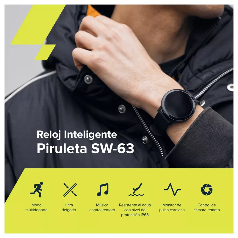 CANYON Lollypop SW-63 Smart Watch, 1,3 inch IPS Full Touch Screen, Round, IP68, Multi-Sport, BT 5.0