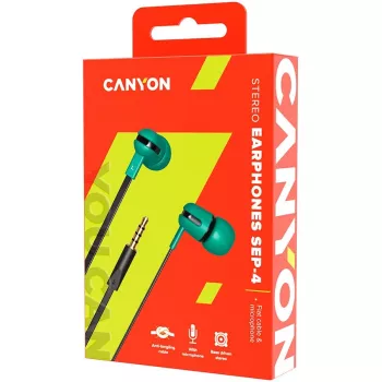 Canyon SEP-4 Stereo ausinės su mikrofonu 1,2m plokščias kabelis