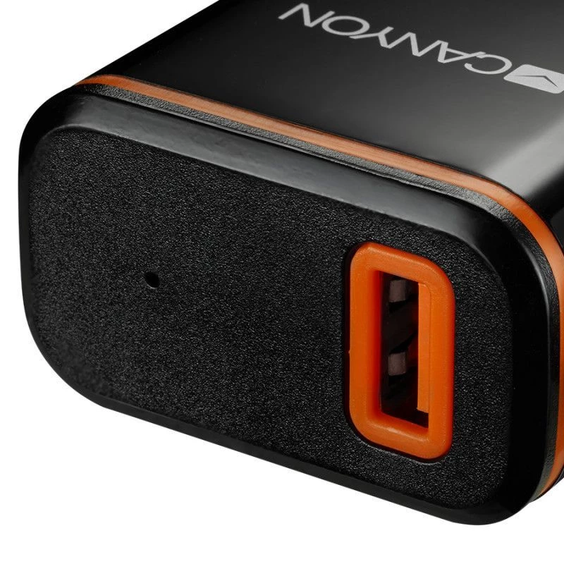 Canyon sieninis įkroviklis su USB Type-C laidu, 2.1A, juodas