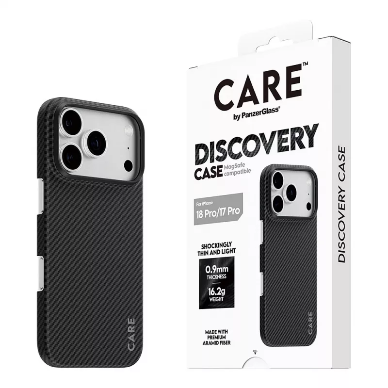 CARE by PanzerGlass Discovery dėklas su MagSafe, skirtas iPhone 17 Pro - permatomas