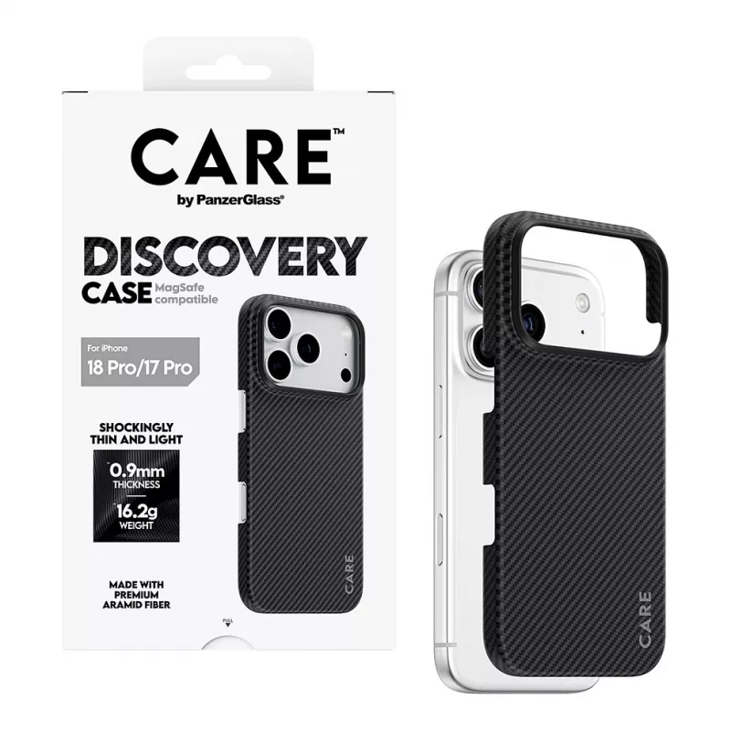 CARE by PanzerGlass Discovery dėklas su MagSafe, skirtas iPhone 17 Pro - permatomas