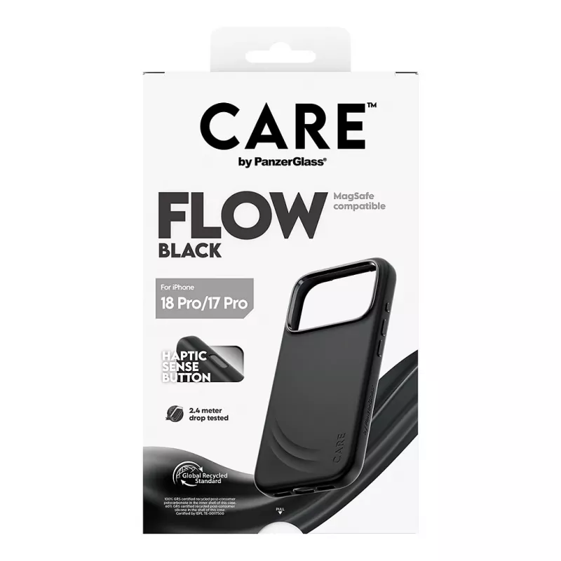 CARE by PanzerGlass Flow dėklas juodas su MagSafe, skirtas iPhone 17 Pro