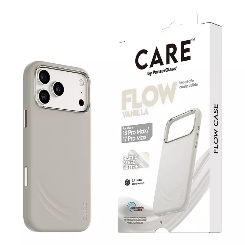 CARE by PanzerGlass Flow Case Vanilla su MagSafe, skirtas iPhone 17 Pro Max