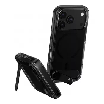 CARE by PanzerGlass Kickstand Case Smokey Black MagSafe dėklas iPhone 17 Pro