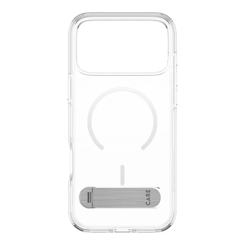 CARE by PanzerGlass dėklas su atrama permatomas su baltu MagSafe skirtas iPhone 17 Pro Max