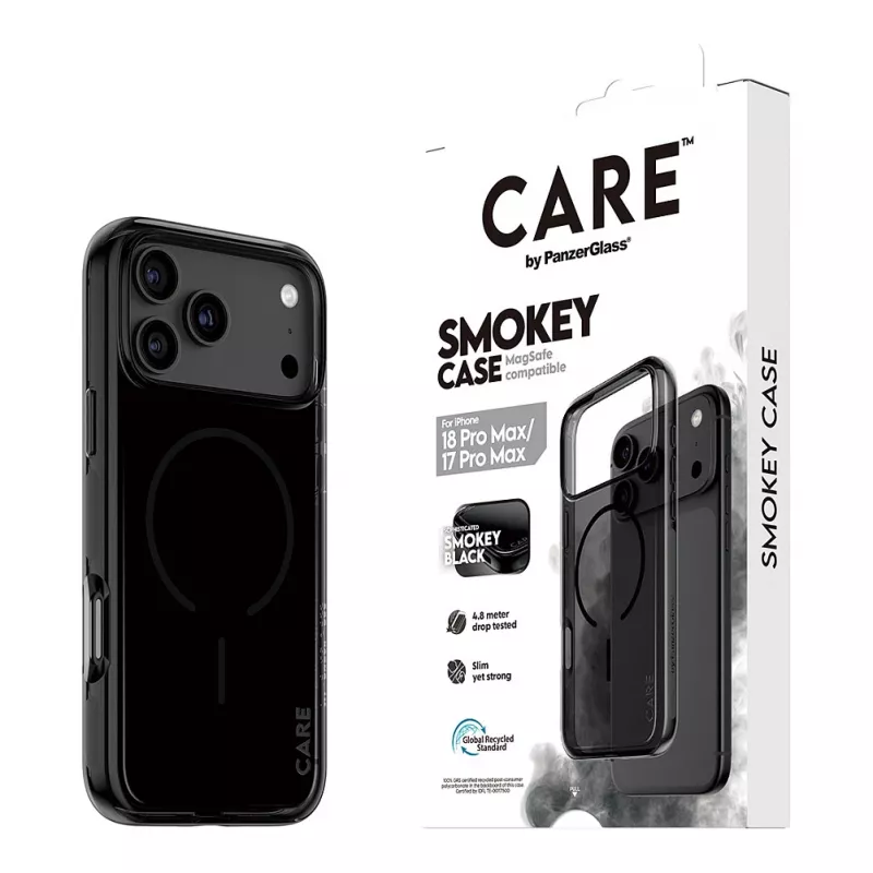 CARE by PanzerGlass Smokey dėklas su juodu MagSafe iPhone 17 Pro Max