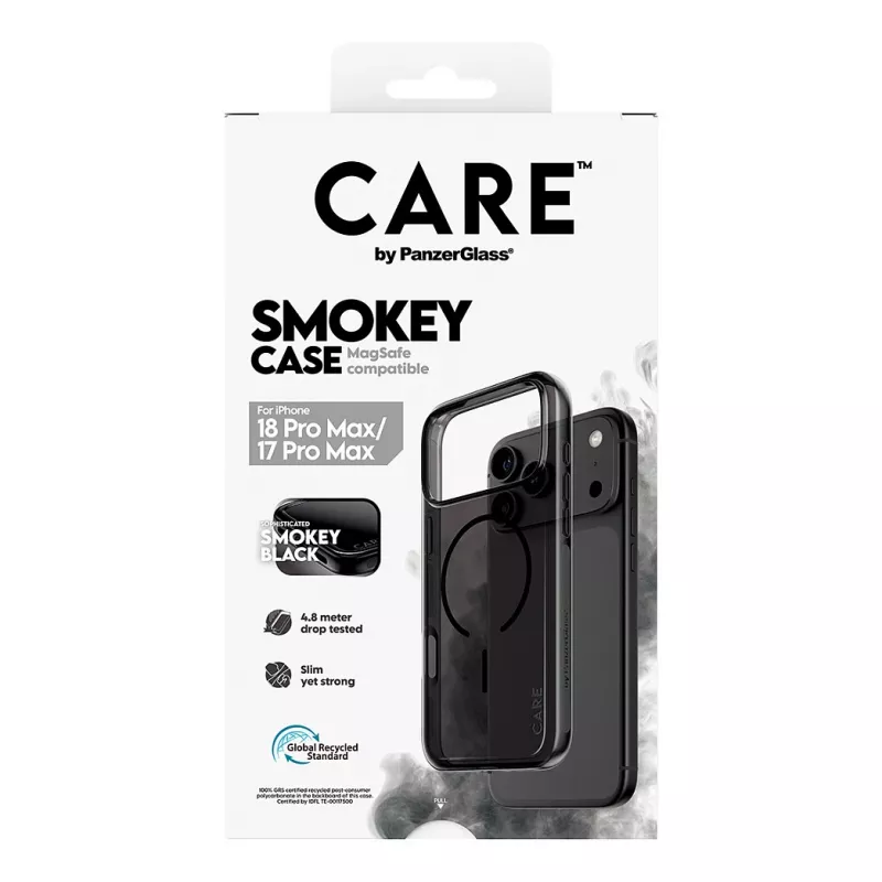 CARE by PanzerGlass Smokey dėklas su juodu MagSafe iPhone 17 Pro Max