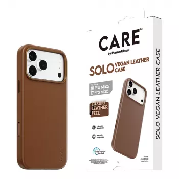 CARE by PanzerGlass Solo vegano odos dėklas rudas su MagSafe, skirtas iPhone 17 Pro Max